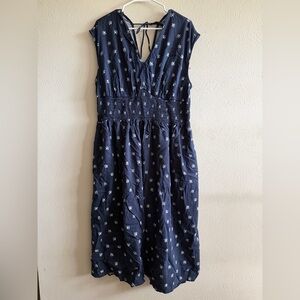 Old Navy Floral Tank Dress with White Leaf Print and pockets!